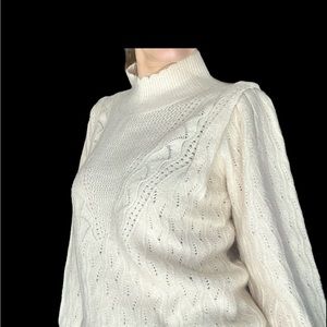 Democracy mock neck light beige sweater. Size S
